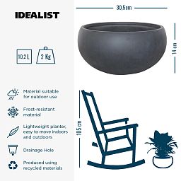 IDEALIST Lite Classic Smooth Bowl Outdoor Planter