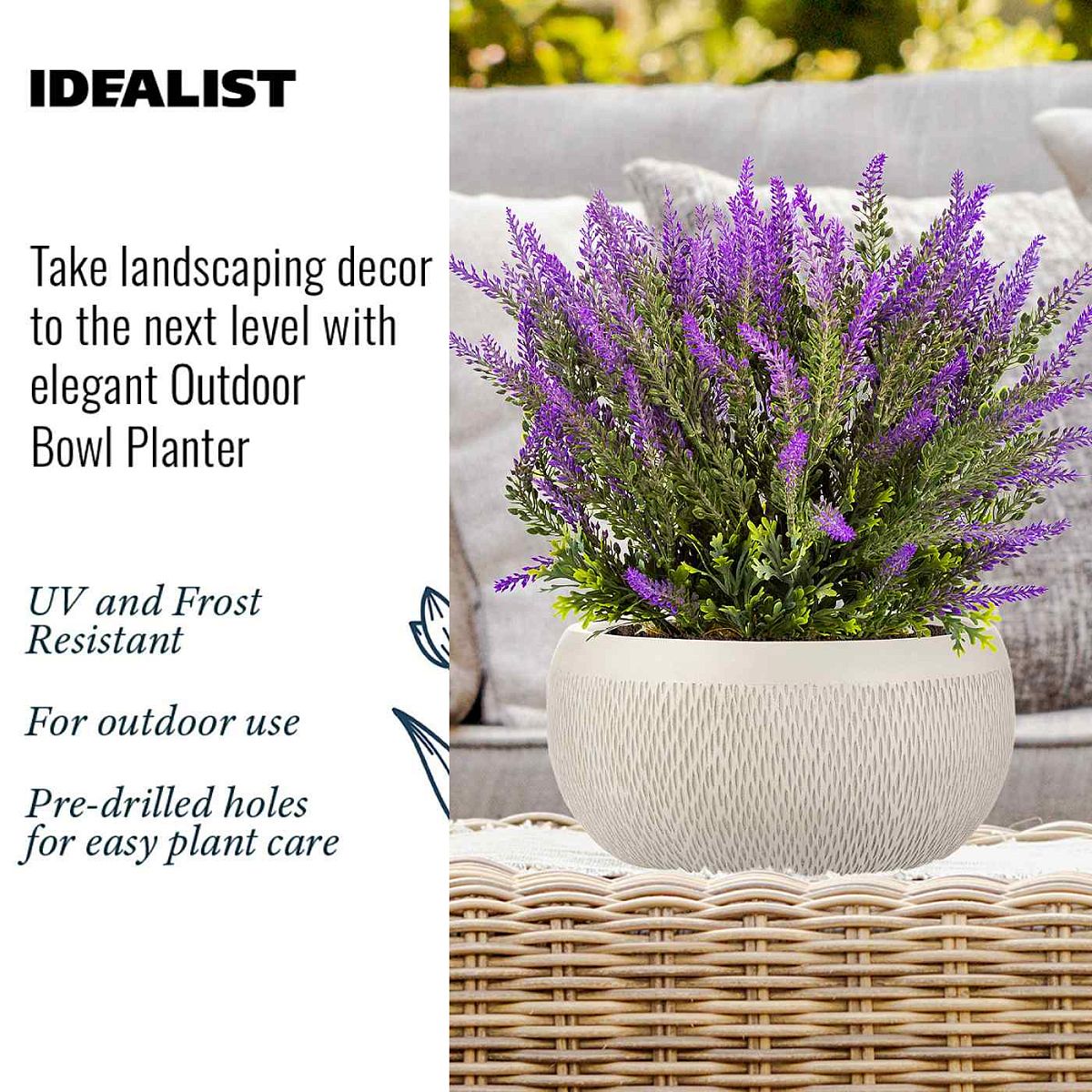 Mesh Style Bowl Planter Outdoor Plant Pot by Idealist Lite