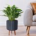 IDEALIST Lite Modern Ribbed Cylinder Planter on Legs, Round Pot Plant Stand Indoor