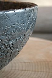 Crackle Bowl Polystone Outdoor Planter