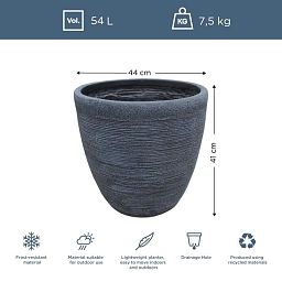 IDEALIST Lite Ribbed Light Concrete Egg Planter