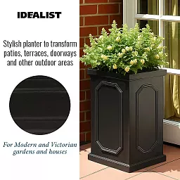 IDEALIST Lite Faux Lead Chelsea Light Concrete Tall Square Planter