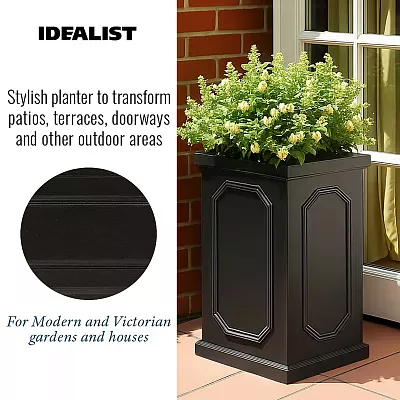 IDEALIST Lite Faux Lead Chelsea Light Concrete Tall Square Planter
