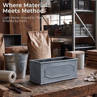 IDEALIST Lite Faux Lead Chelsea Light Concrete Through Planter