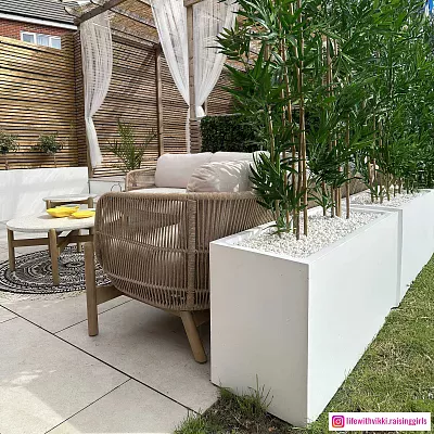 IDEALIST Lite Contemporary Light Concrete High Trough Planter