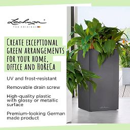 LECHUZA CANTO High Square Tall Poly Resin Self-watering Planter