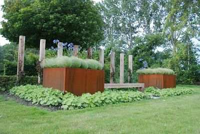 Andes Cube Corten Steel Outdoor Planter