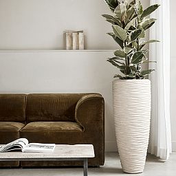 Composits Polystone Partner Seaside Round Tall Indoor Planter Pot