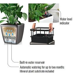 LECHUZA Quadro LS Square Poly Resin Self-watering Planter