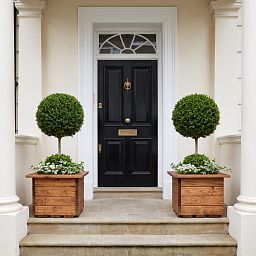 Rustic Scandinavian Redwood Square Outdoor Planter Made in UK by HORTICO