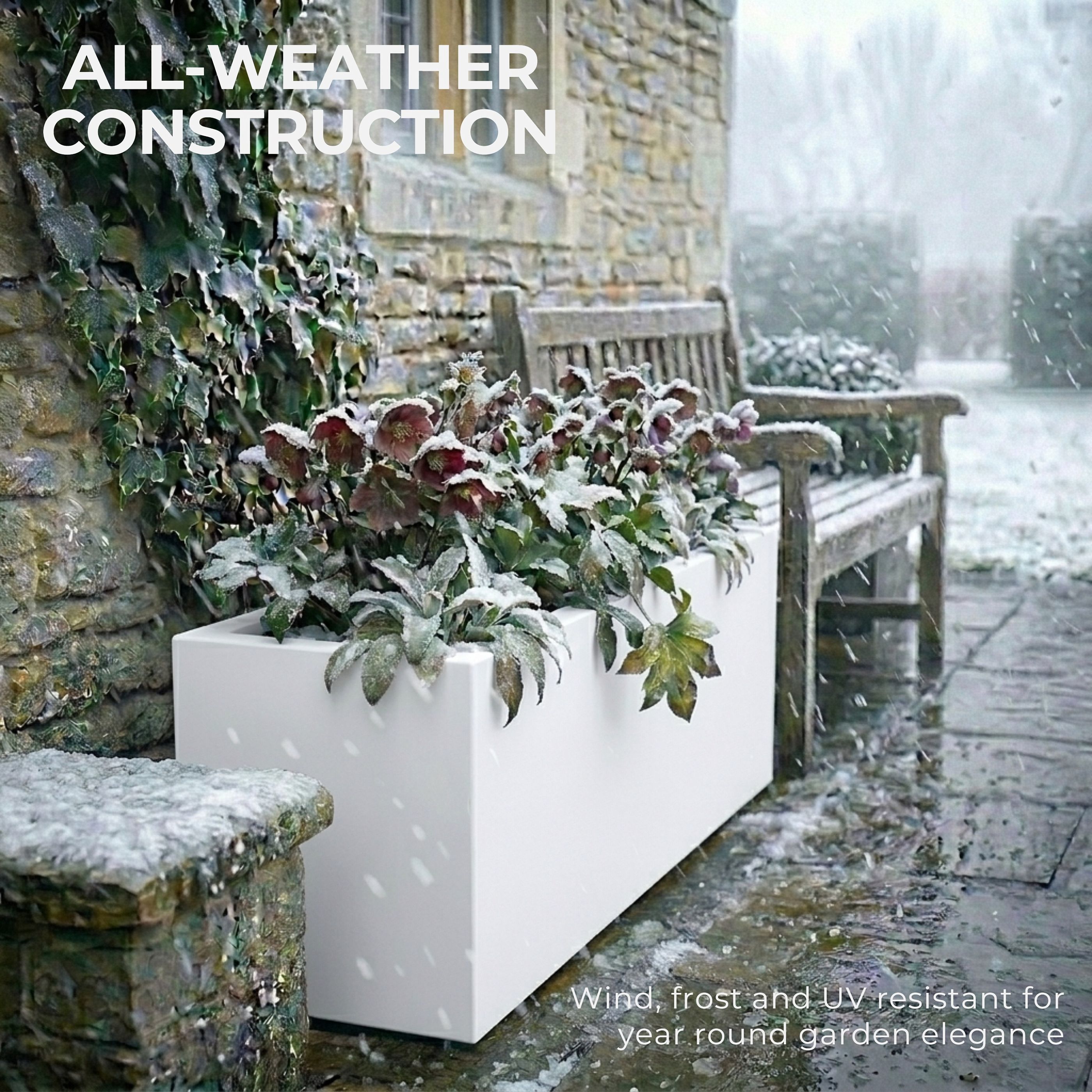 IDEALIST Lite Contemporary Light Concrete High Trough Planter