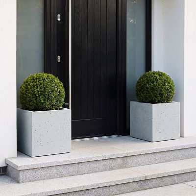 IDEALIST Lite Square Box Contemporary Marble Light Concrete Planter