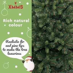 XMMS Birmingham Artificial Christmas Tree with Tree Skirt & Cotton Gloves Mixed Pine and Fir Green N