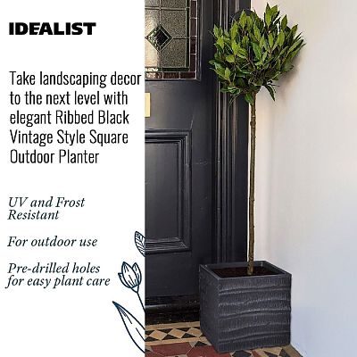 IDEALIST Lite Straw Ribbed Square Outdoor Planter