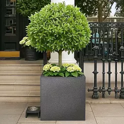Geo Fiberglass Cube Aluminium Planter Pot In/Out