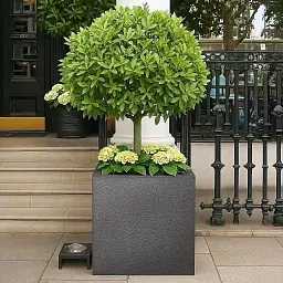 Geo Fiberglass Cube Aluminium Planter Pot In/Out