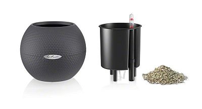 LECHUZA PURO Color Round Poly Resin Self-watering Planter