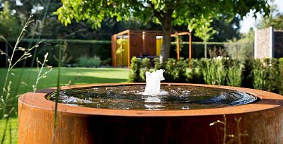 CorTen Round Fountain Watertable
