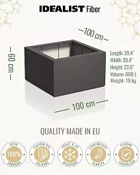 PURE Low Cube Outdoor Fiberglass Planter