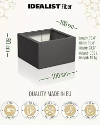 PURE Low Cube Outdoor Fiberglass Planter