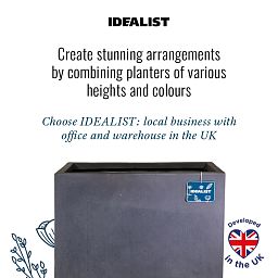 IDEALIST Lite Contemporary Light Concrete Trough Planter Set