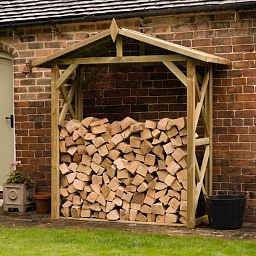 Outdoor Wooden Apex Wall Log Store by Forest Garden