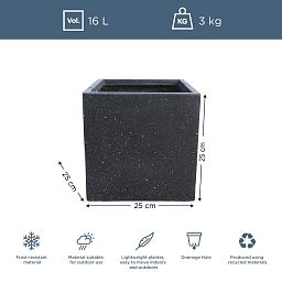IDEALIST Lite Square Box Contemporary Marble Light Concrete Planter
