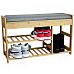 Froppi Bamboo Shoe Storage Bench 2-Tier Wooden Shoe Shelf and Rack with Seat and Storage Box