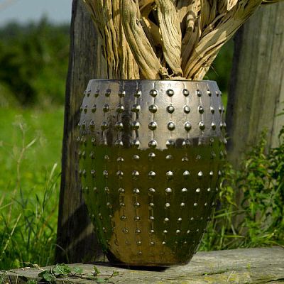Ceramic Round Tall Bump Glossy Planter Pot In/Out