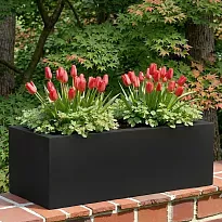 IDEALIST Lite Window Flower Box Garden Planter, Black Light Concrete O...