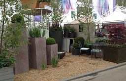 Beton Fiberglass Square Tall Concrete Planter Pot In/Out