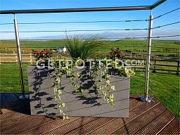IDEALIST Lite Contemporary Light Concrete High Trough Planter