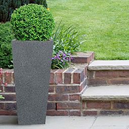 IDEALIST Lite Textured Concrete Effect Tall Tapered Outdoor Planter