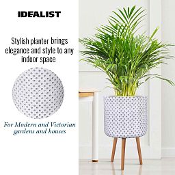 IDEALIST Lite Dotted Style Planter on Legs, Round Plant Pot Indoor
