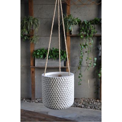 IDEALIST Lite Honeycomb Style Table and Hanging Cylinder Round Plant Pot Dual Use Indoor Planter