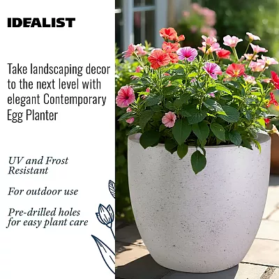 IDEALIST Lite Contemporary Light Concrete Egg Planter