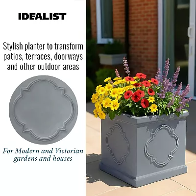 IDEALIST Windsor Light Stone Square Garden Planter