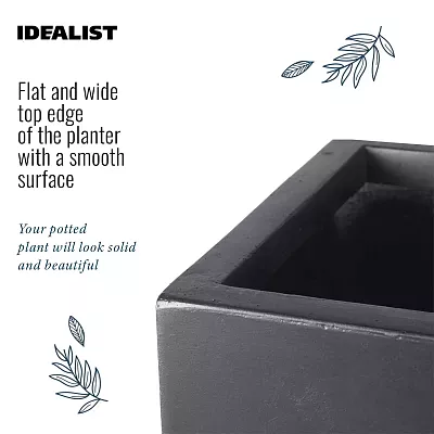 IDEALIST Lite Window Box Light Concrete Planter