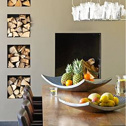 Line Bowl Polystone Indoor Planter