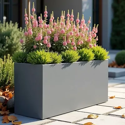 IDEALIST Lite Contemporary Light Concrete High Trough Planter