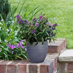 IDEALIST Lite Plaited Style Round Planter Outdoor Plant Pot