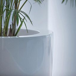 Polyester Ellipse Glossy Outdoor Fiberglass Round Planter