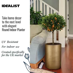 IDEALIST Lite Tall Round Metallic Indoor Planter