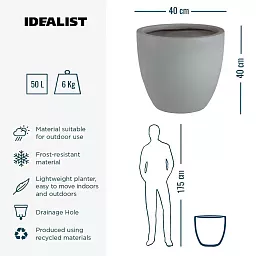 IDEALIST Lite Contemporary Light Concrete Egg Planter