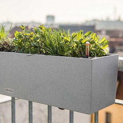 LECHUZA BALCONERA Stone Trough Poly Resin Self-watering Planter Set