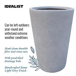 IDEALIST Lite Contemporary Round Light Concrete Planter