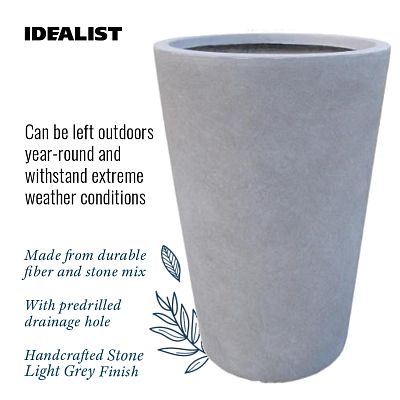 IDEALIST Lite Contemporary Round Light Concrete Planter