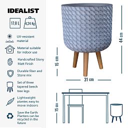 IDEALIST Lite Faceted Effect Planter on Legs