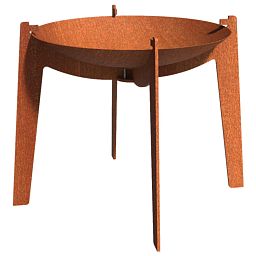 Corten Steel fire bowl on legs