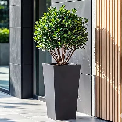 IDEALIST Lite Tall Tapered Contemporary Light Concrete Planter